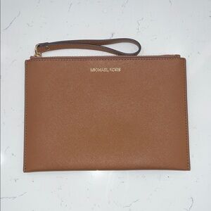 Michael Kors Tan Leather Wristlet